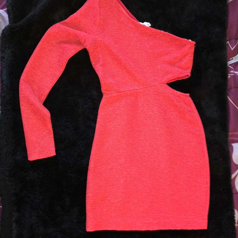 BCBG off the shoulder cocktail dress
